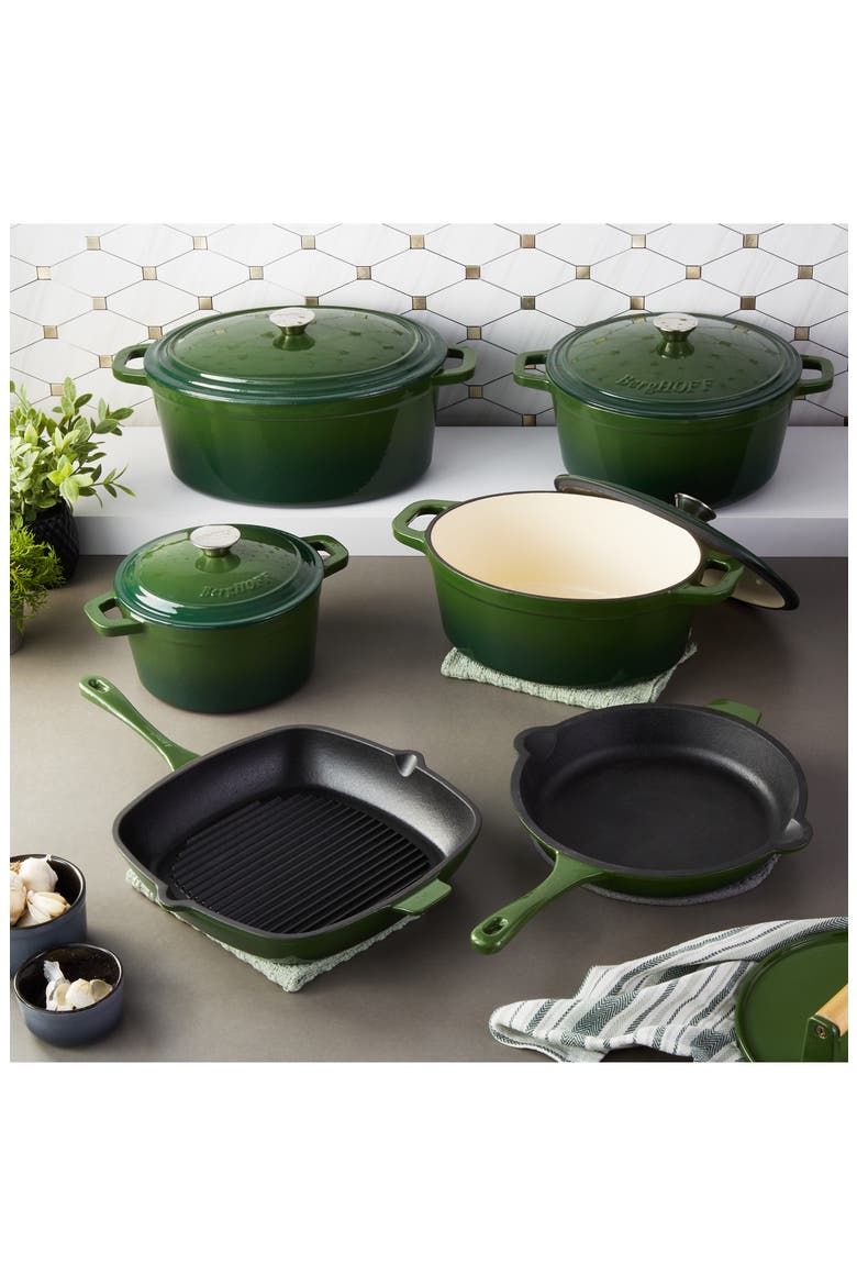 Neo Cast Iron 10-Piece Cookware Set, Alternate, color, GREEN