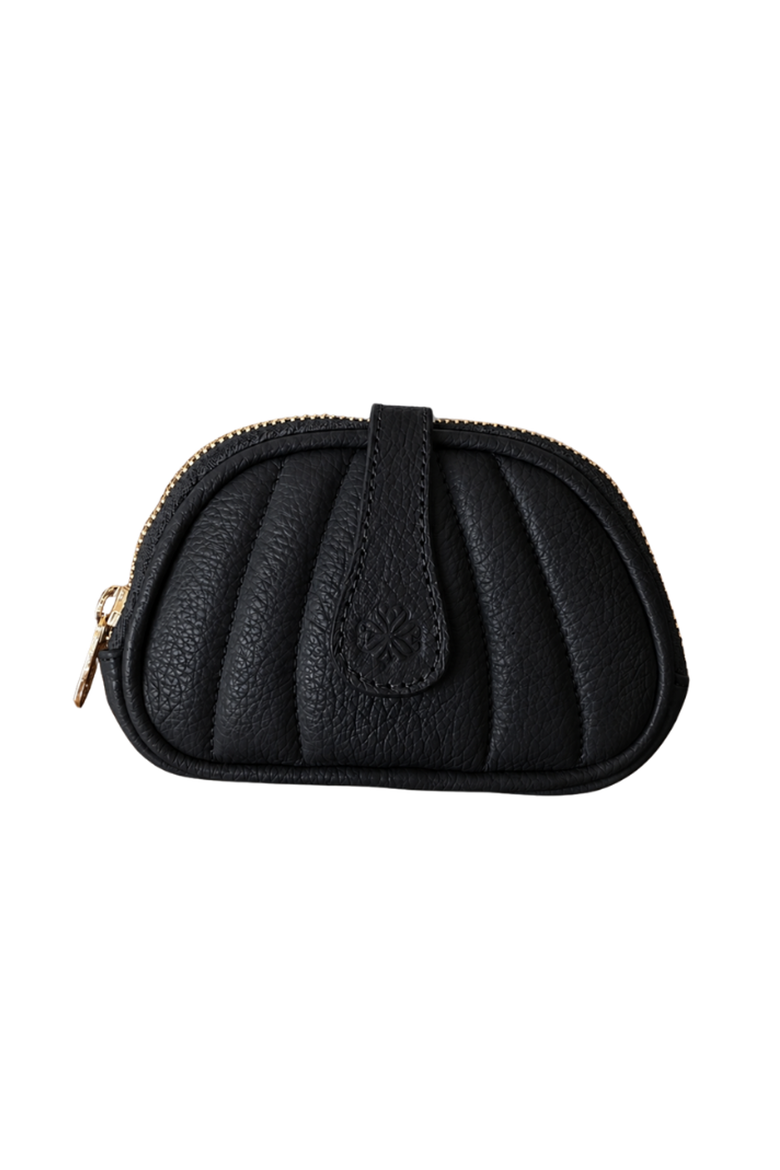 Écrin Ameline Textured Leather Zip Pouch, Main, color, Black