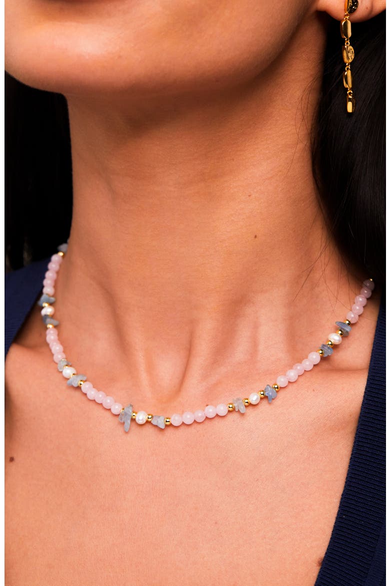 Beaded Stone Necklace, Alternate, color, MULTI