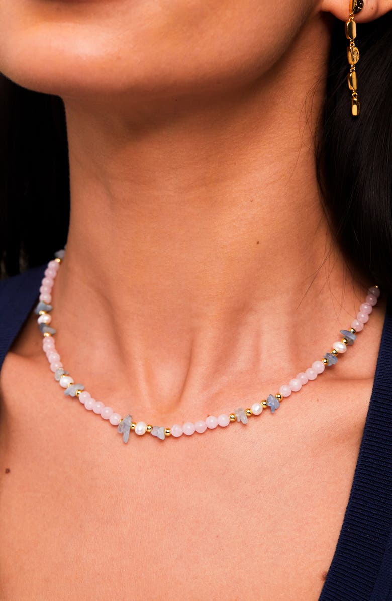 Estella Bartlett Beaded Stone Necklace, Alternate, color, Multi