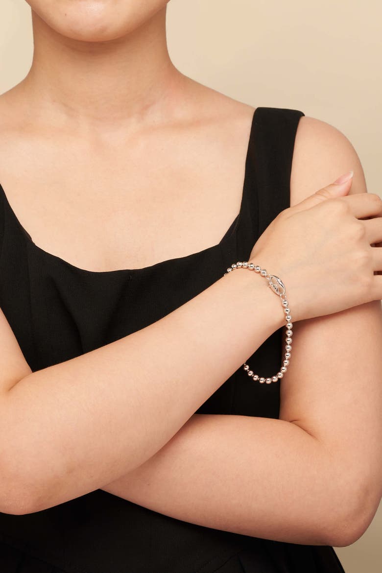 Sterling Silver Baller Bead Bracelet, Alternate, color, Sterling Silver