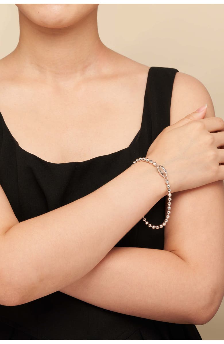 Oradina Sterling Silver Baller Bead Bracelet, Alternate, color, Sterling Silver