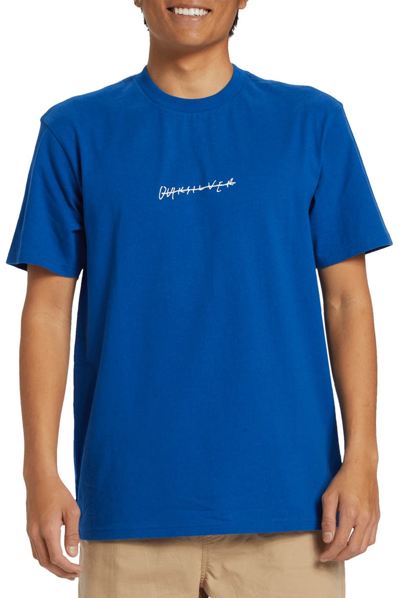 Rushed Logo Organic Cotton Graphic T-Shirt, Main, color, MONACO BLUE