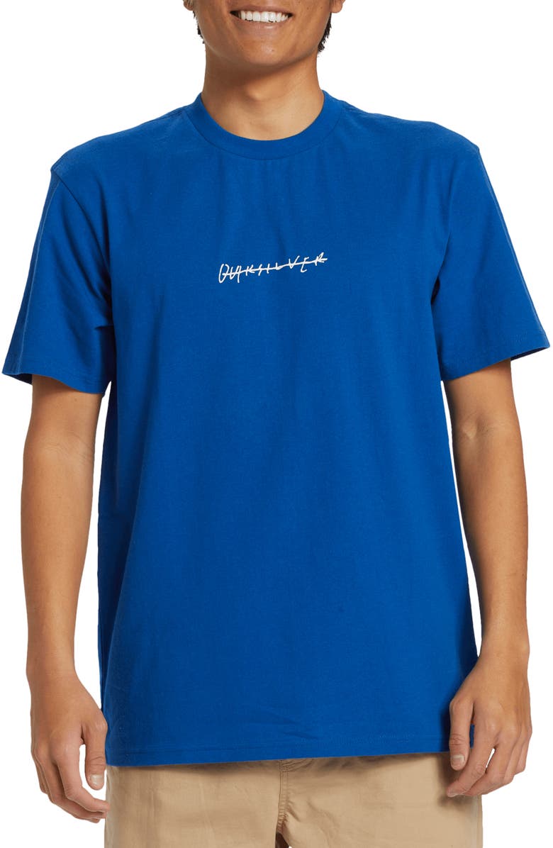 Quiksilver Rushed Logo Organic Cotton Graphic T-Shirt, Main, color, 