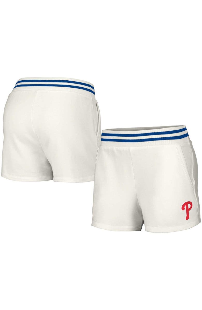 LUSSO Women's Lusso  White Philadelphia Phillies Maeg Tri-Blend Pocket Shorts, Main, color, White