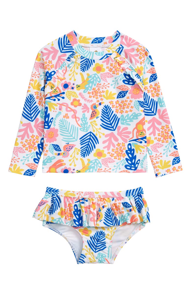 Tucker + Tate Two-Piece Ruffle Rashguard Swimsuit, Main, color, 