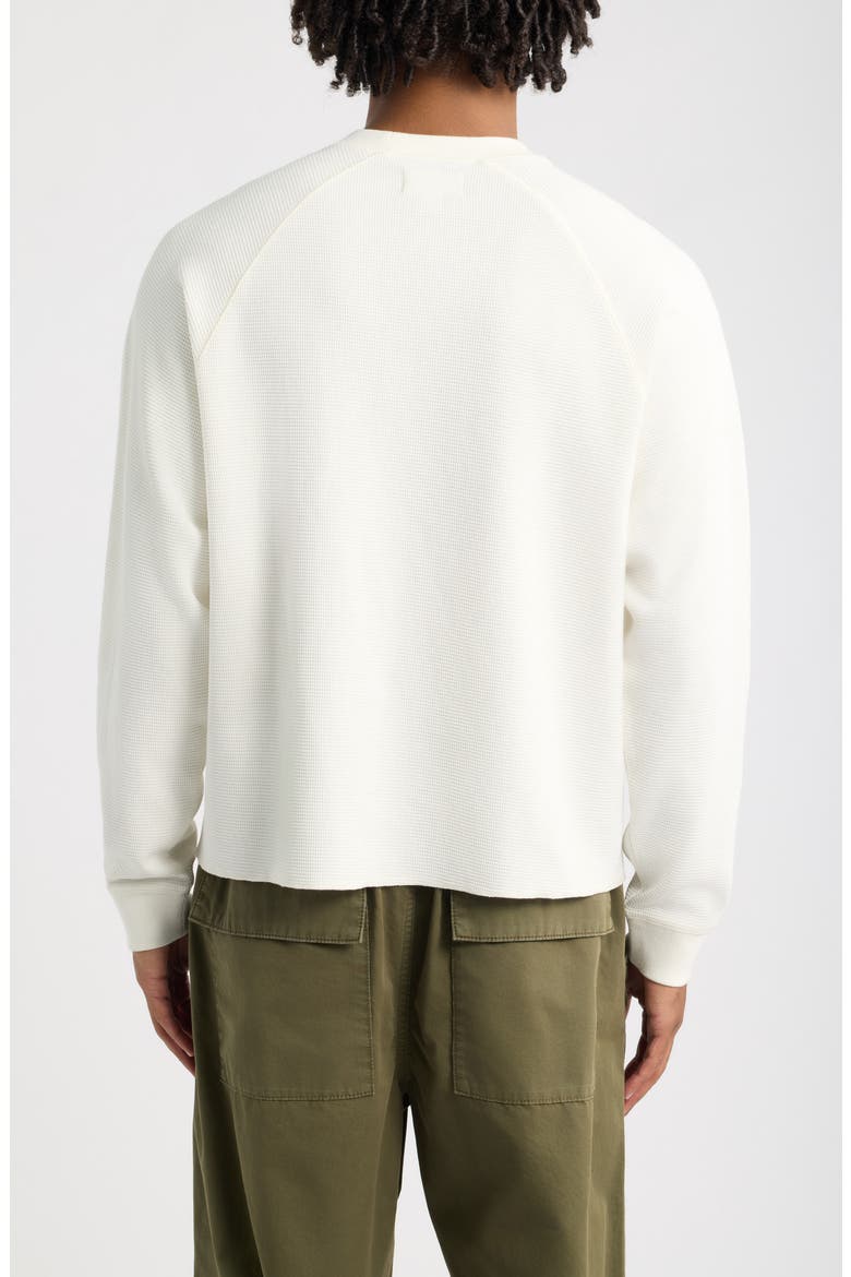 Boxy Thermal Cotton Blend Long Sleeve T-Shirt, Alternate, color, IVORY EGRET