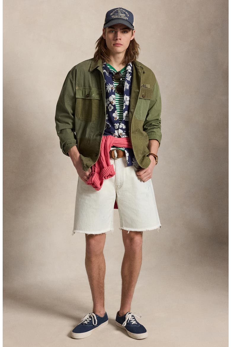 Classic Fit Frayed Hem Denim Shorts, Alternate, color, CLEARWATER
