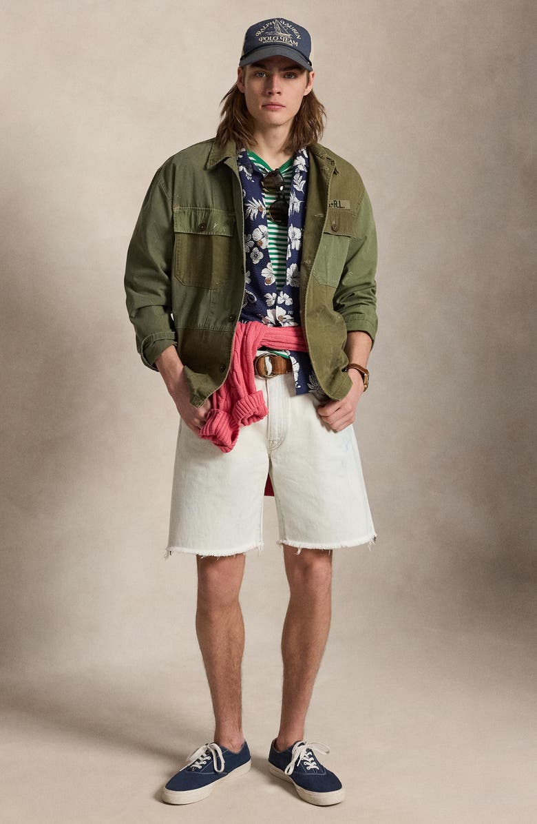 Polo Ralph Lauren Classic Fit Frayed Hem Denim Shorts, Alternate, color, Clearwater