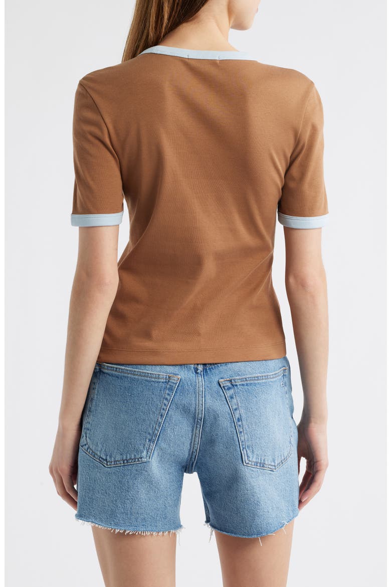 Mia Cotton Ringer T-Shirt, Alternate, color, BROWN MULTI