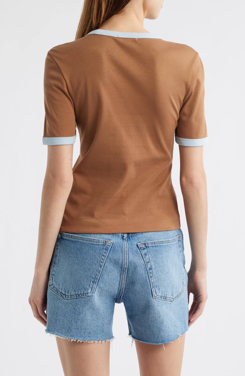 rag & bone Mia Cotton Ringer T-Shirt, Alternate, color, Brown Multi