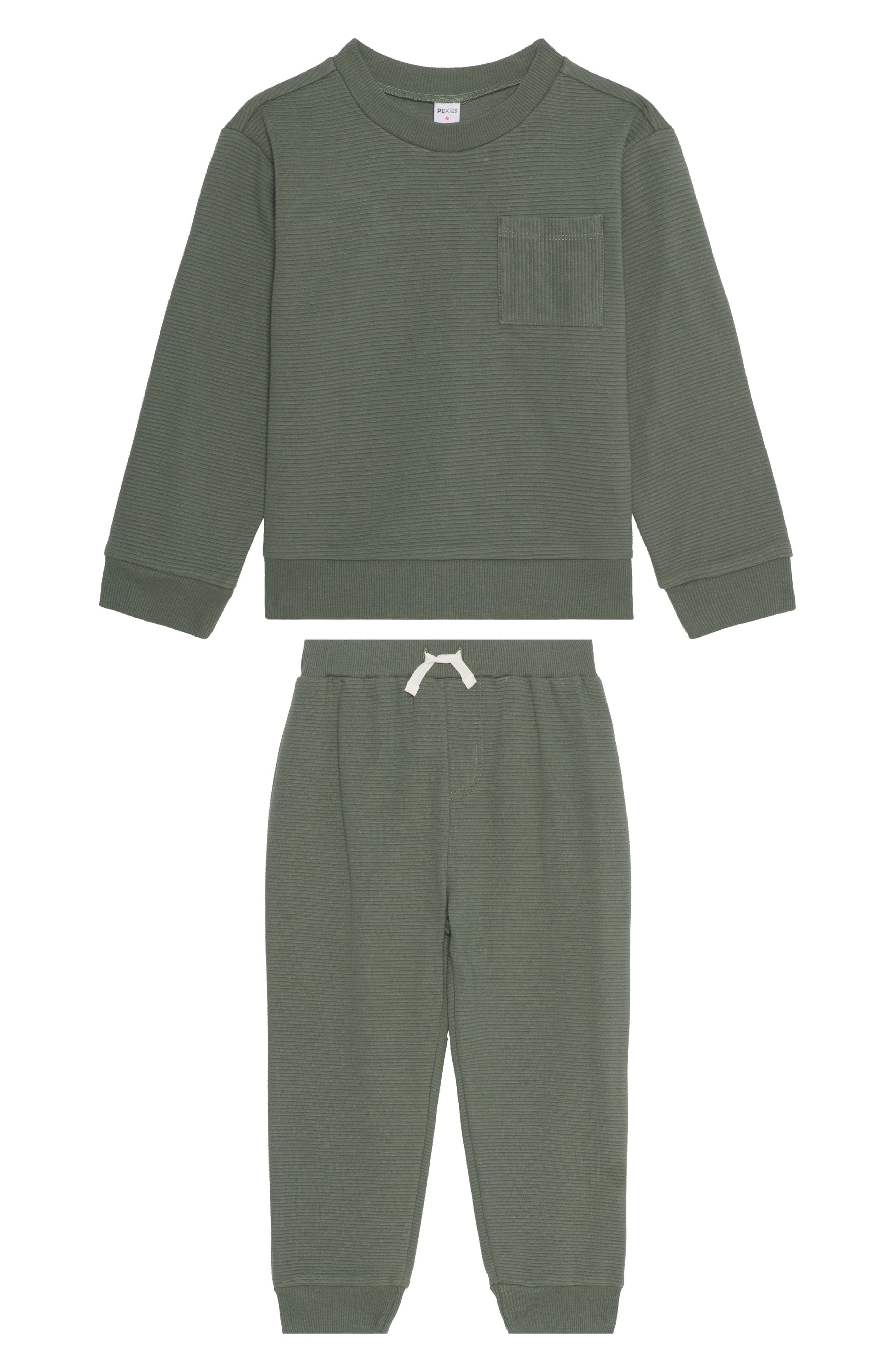 Petit Lem Kids' Ribbed Sweatshirt & Joggers Set
