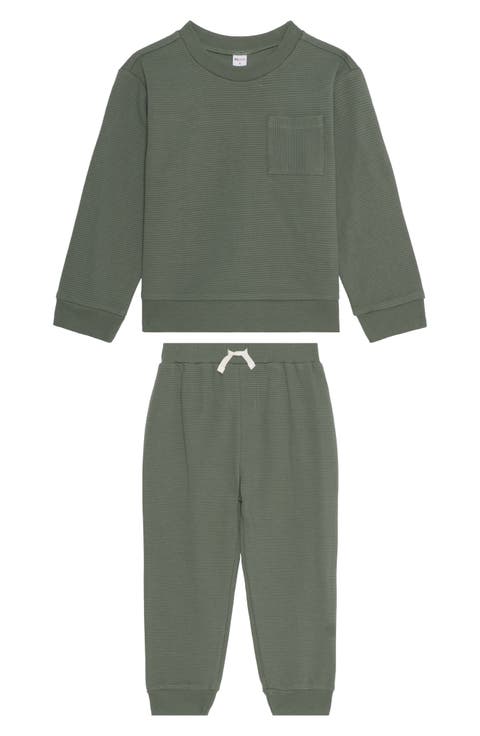 Kids' Ribbed Sweatshirt & Joggers Set (Toddler & Little Kid)