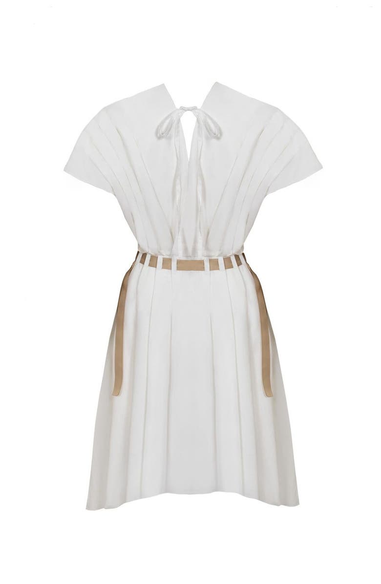 Haveli Amma Poplin Ribbon Dress, Alternate, color, White