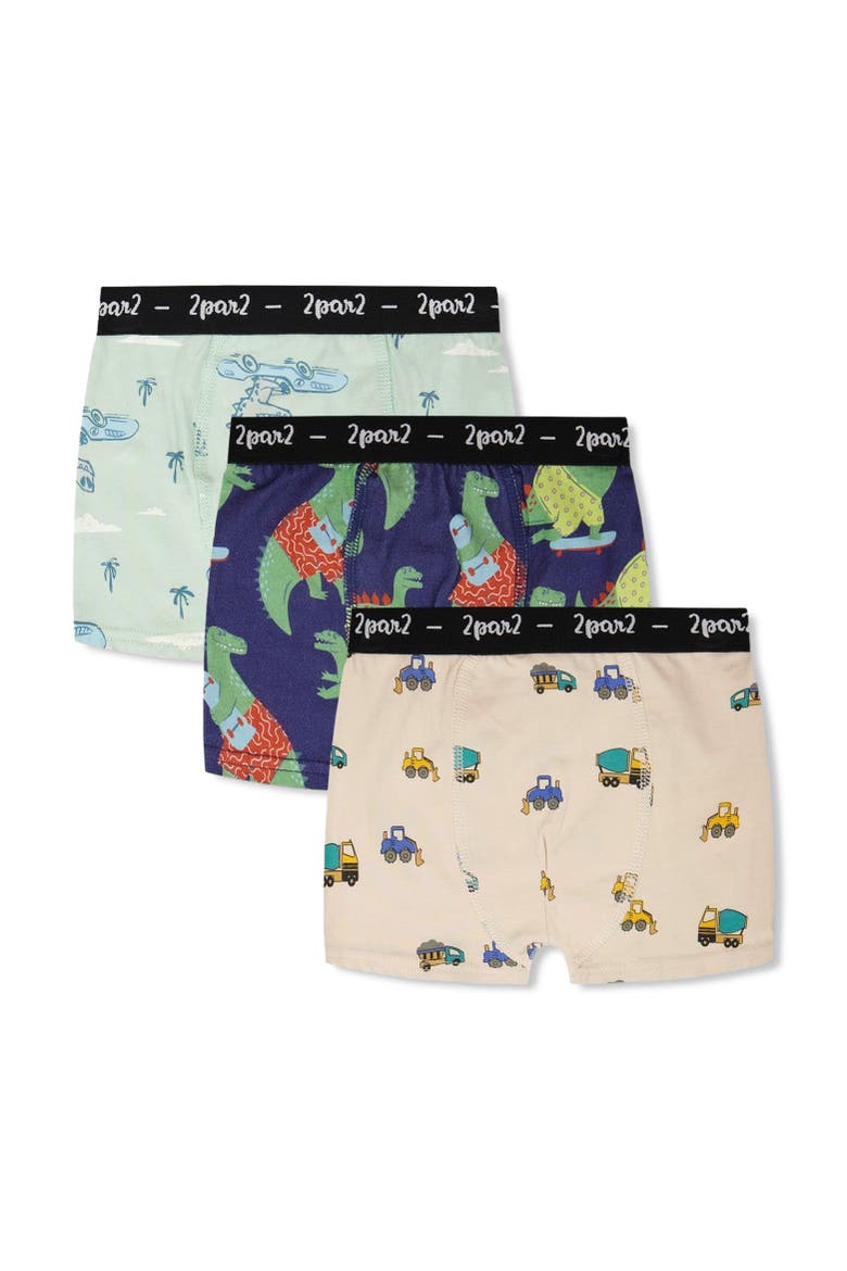 Organic Cotton Adventure Boxers Pack Of 3, Main, color, Beige Printed Trucks