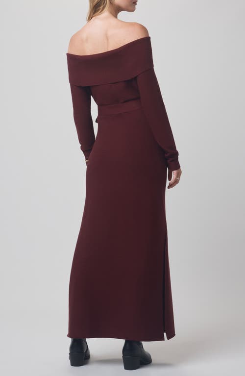 Splendid X @cellajaneblog Over The Shoulder Sweater Dress In Burgundy