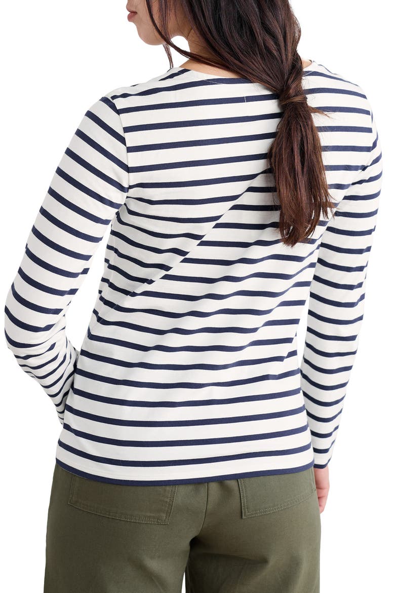 Sailor Stripe Organic Cotton Top, Alternate, color, BRETON CHALK MARITIME