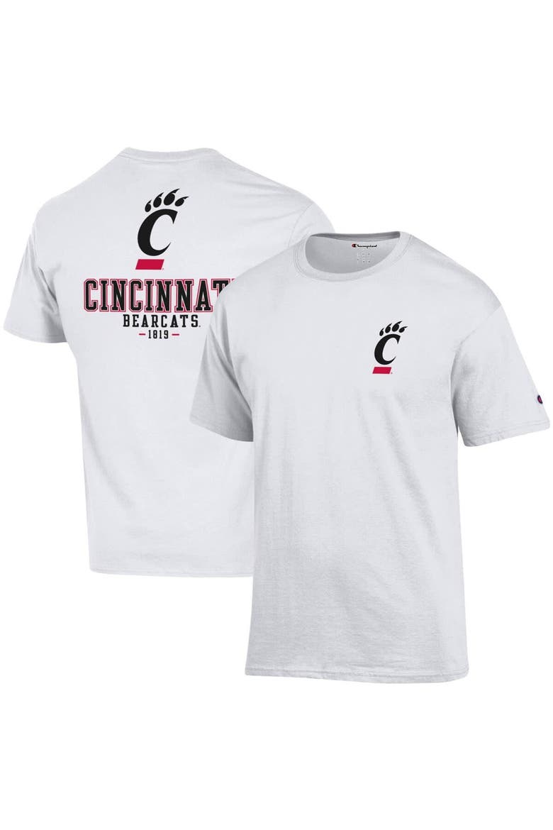 Men's Champion White Cincinnati Bearcats Stack 2-Hit T-Shirt, Main, color, White
