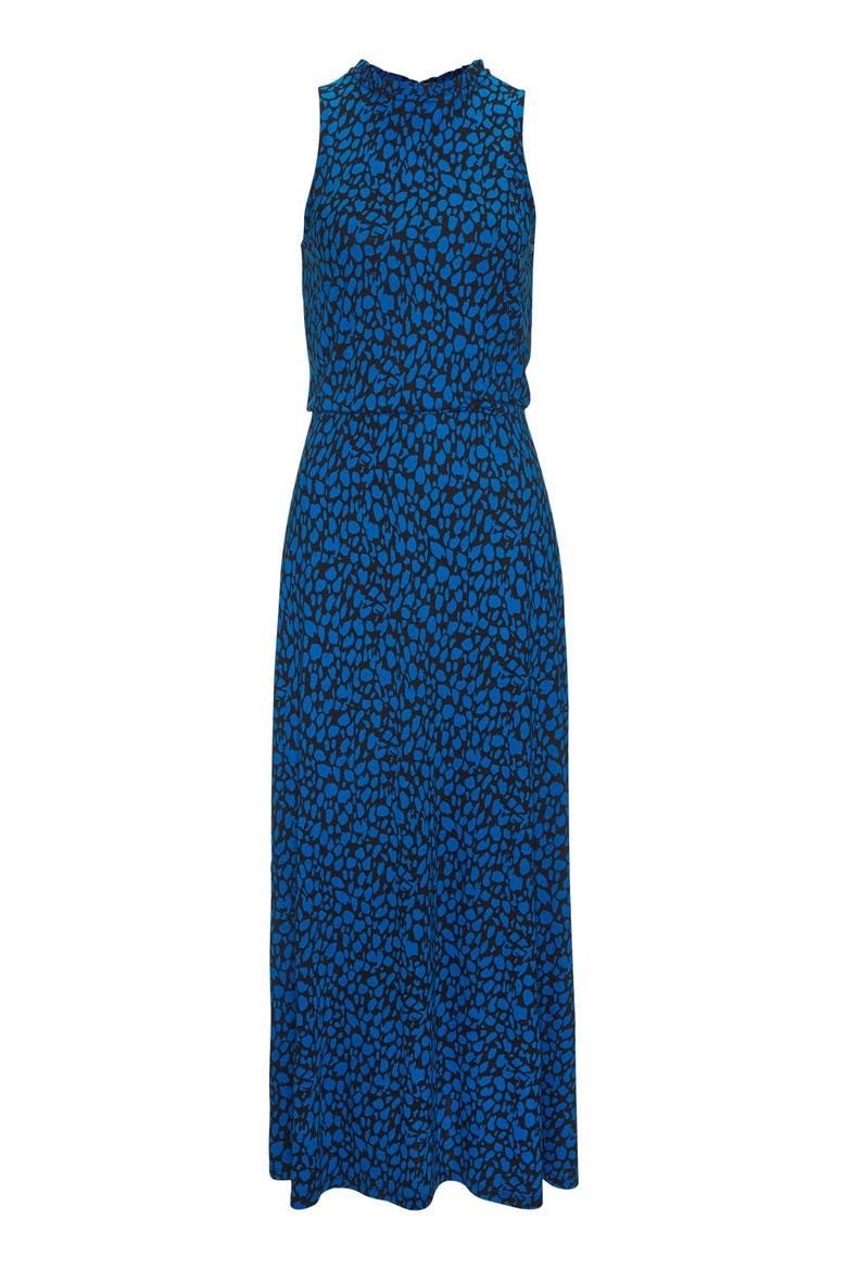 High Neck Maxi Dress, Alternate, color, Blue-Printed