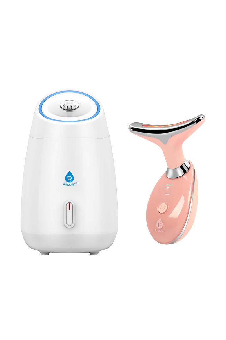 Ultimate Spa & Beauty Bundle Facial Steamer and 7-in-1 LED Light Therapy Device, Main, color, Multicolor