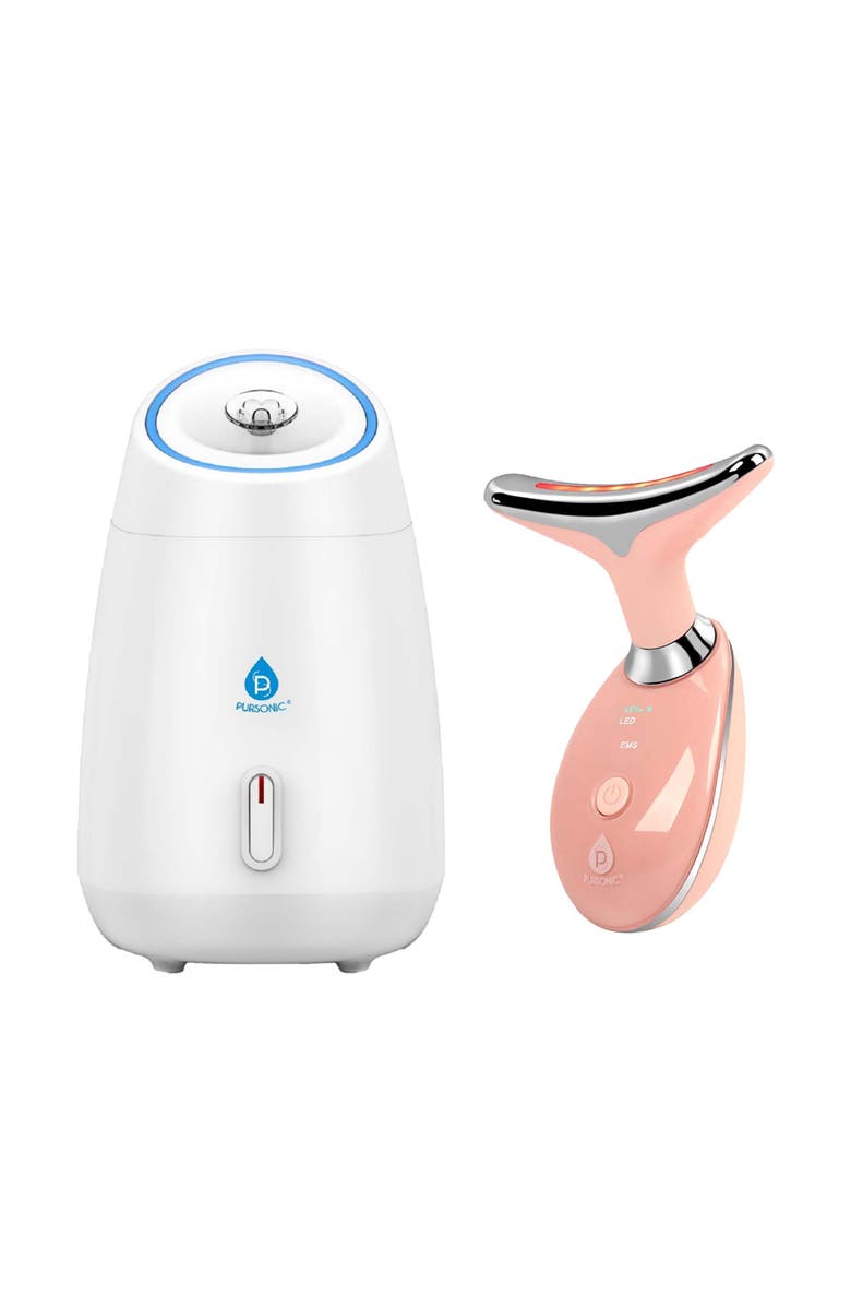 PURSONIC Ultimate Spa & Beauty Bundle Facial Steamer and 7-in-1 LED Light Therapy Device, Main, color, Multicolor