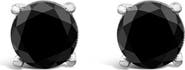 Haus of Brilliance 14K White Gold 6.00 Ct Black Diamond Stud Earrings with Screw Backs