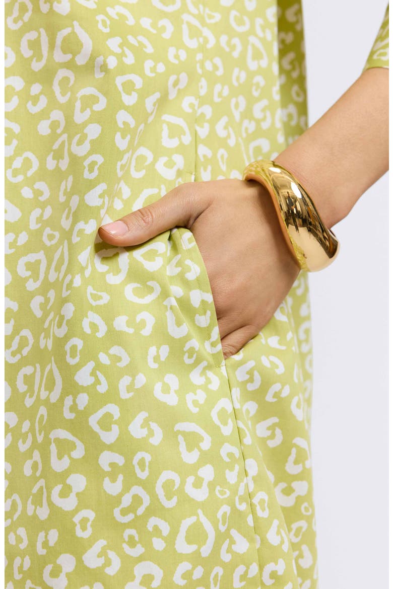 Sloane Leopard Spot Shirtdress, Alternate, color, CHARTREUSE MULTI
