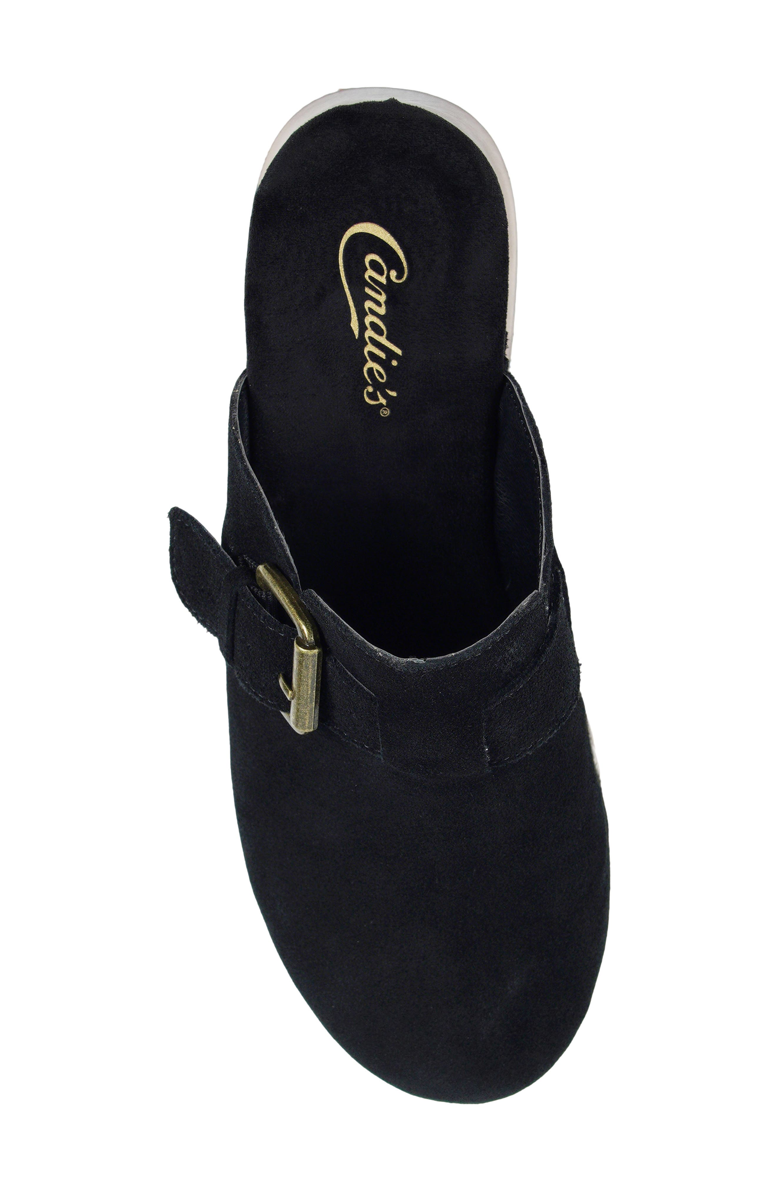 Candie's Booyah Platform Clog, Alternate, color, Black Suede