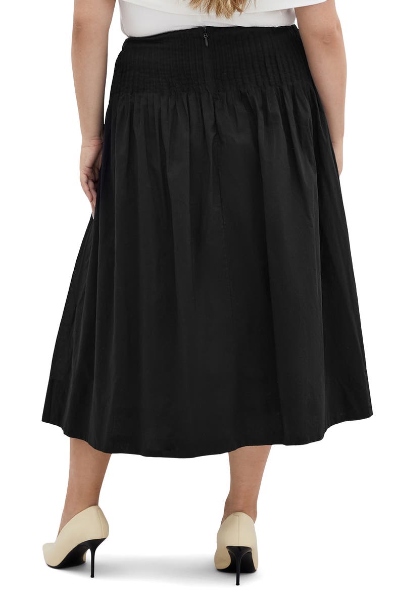 City Chic Haven Pleated Midi A-Line Skirt, Alternate, color, 