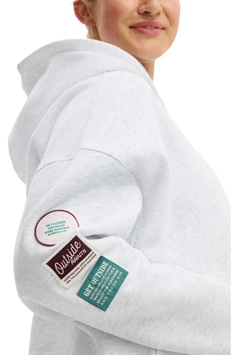 COTTON ON BODY Women's Active Plush Premium Graphic Hoodie, Alternate, color, Cloudy Grey Marle Outdoorsy