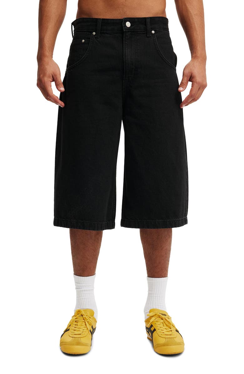 Cotton On Men's Y2k Super Baggy Jort, Main, color, Dire Black
