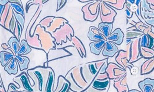 The Endless Summer Kids' Parrot Button-up Shirt In White