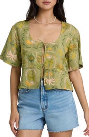 Billabong Totally Tropic Tie Front Top