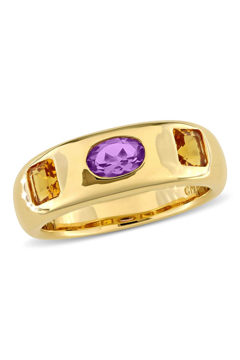 Amethyst Citrine 3-Stone Ring 14k, Main, color, Amethyst