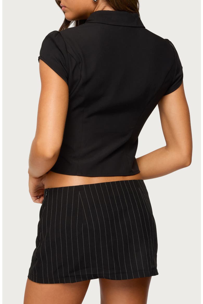 Myrna Cutout Crop Top, Alternate, color, BLACK