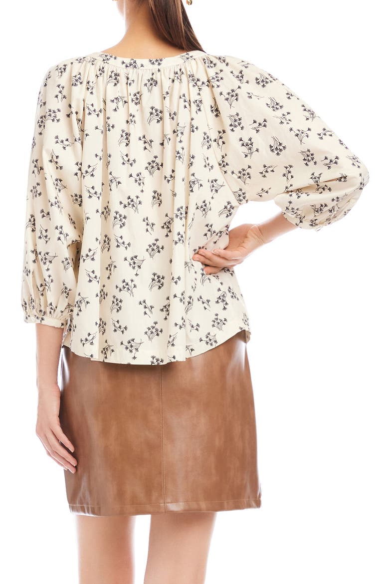 Sam Floral Print Cotton Peasant Top, Alternate, color, PRINT