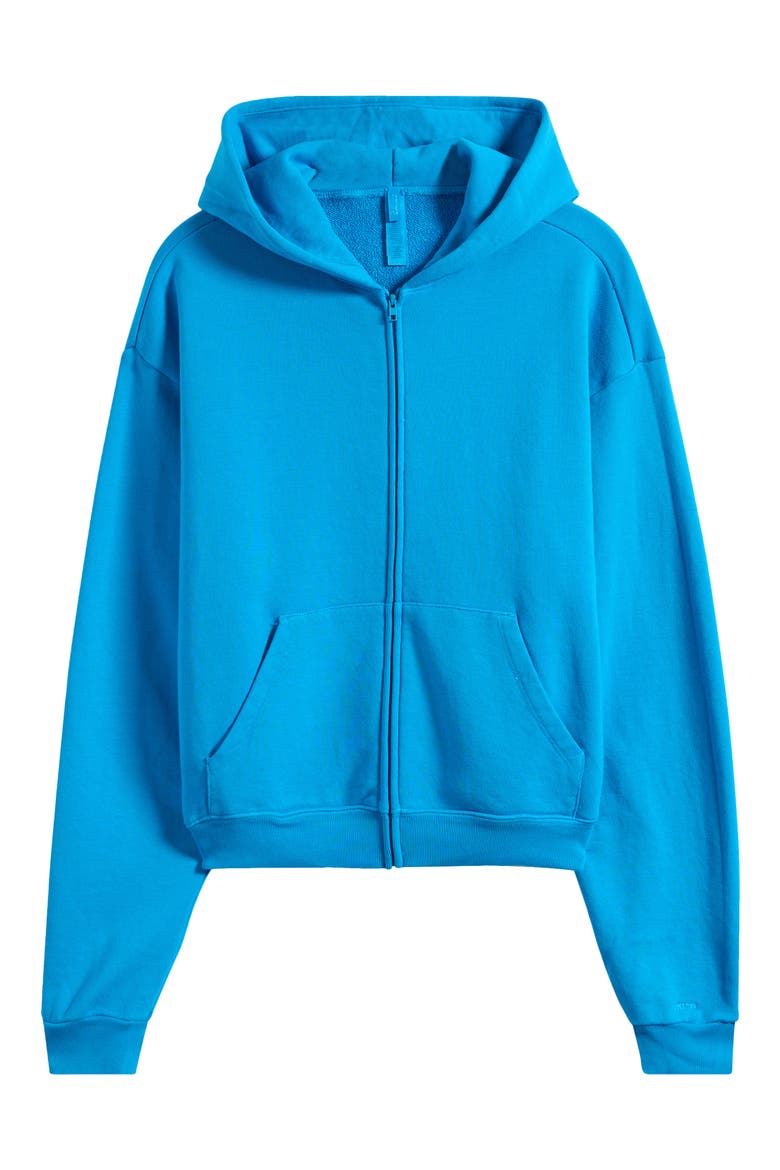 French Terry Zip Up Hoodie, Alternate, color, CERULEAN