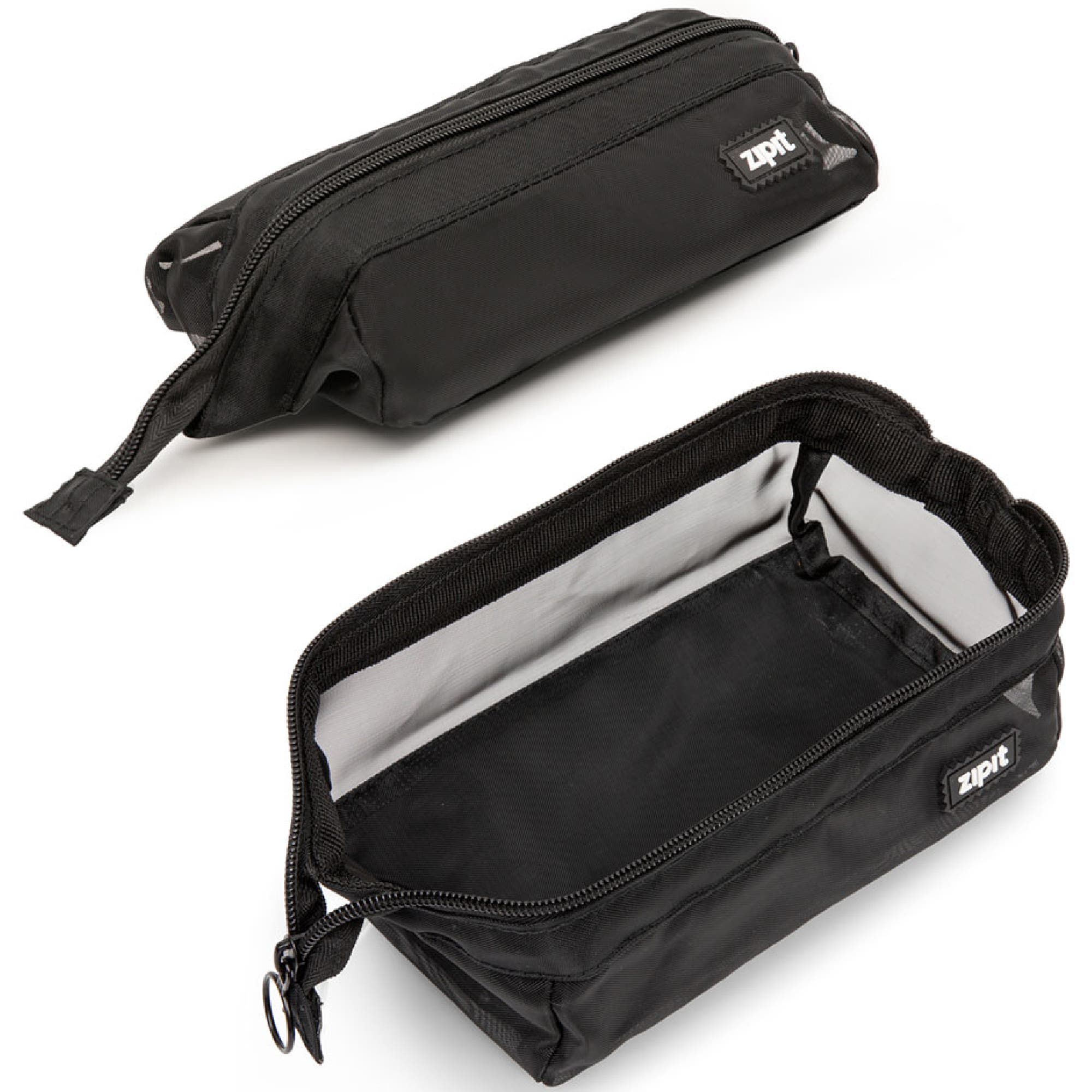 ZIPIT Lenny Pencil Case, Mesh Black, Large Storage Capacity Zipper Pouch, Alternate, color, Black