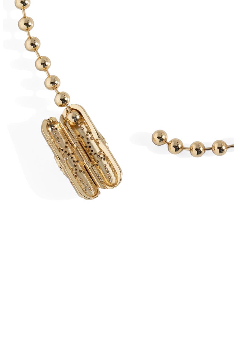 Ball Chain Barrel Closure Bracelet with Evil Eye, Alternate, color, Gold