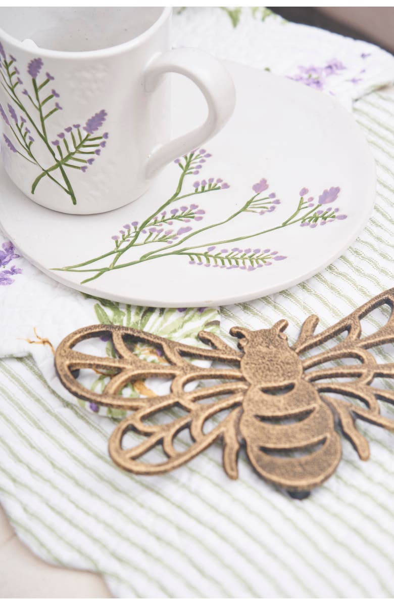 C&F Home Lavender Fields Graphic Print 100% Cotton Quilted Table Runner 14" x 51", Alternate, color, Green