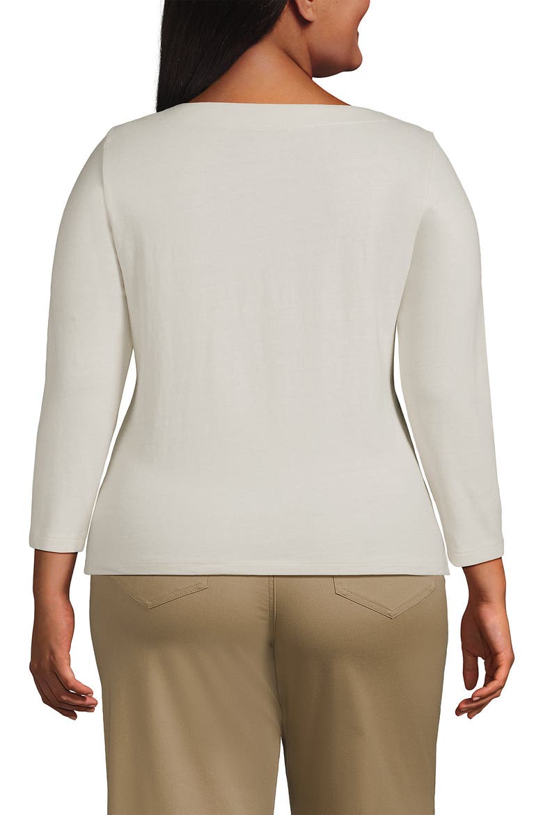 Plus Size Mariner Jersey Boatneck Top, Alternate, color, Oyster