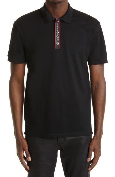 Alexander McQueen Logo Tape Cotton Piqué Polo