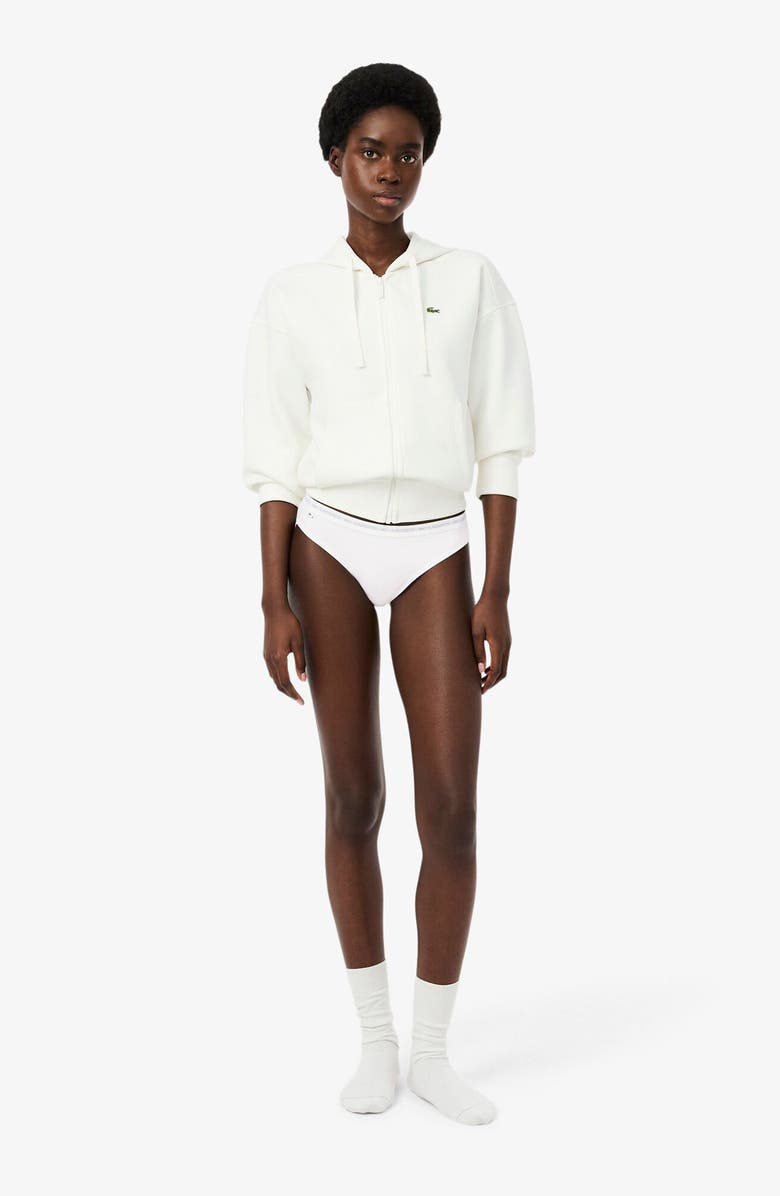 Lacoste 3-Pack Stretch Cotton Bikini Briefs, Alternate, color, Black/ White/ Silver Chine