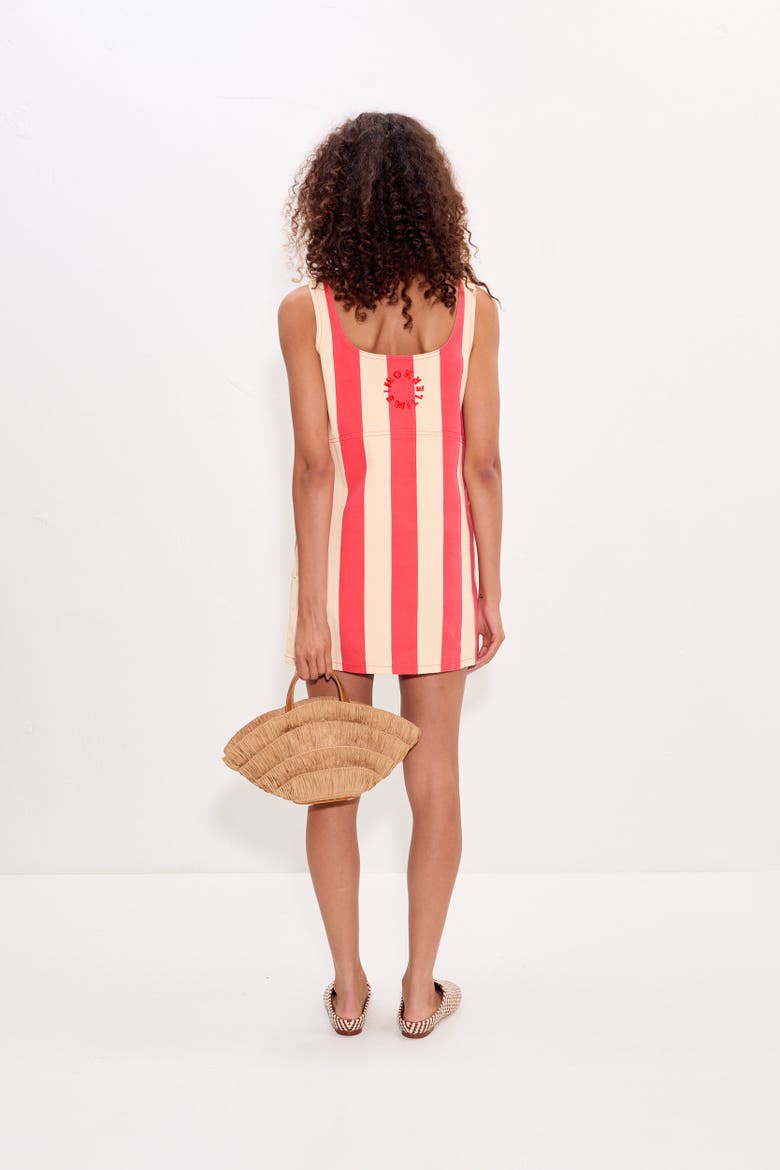 Sahara Denim Dress, Alternate, color, Venetian Red Stripe