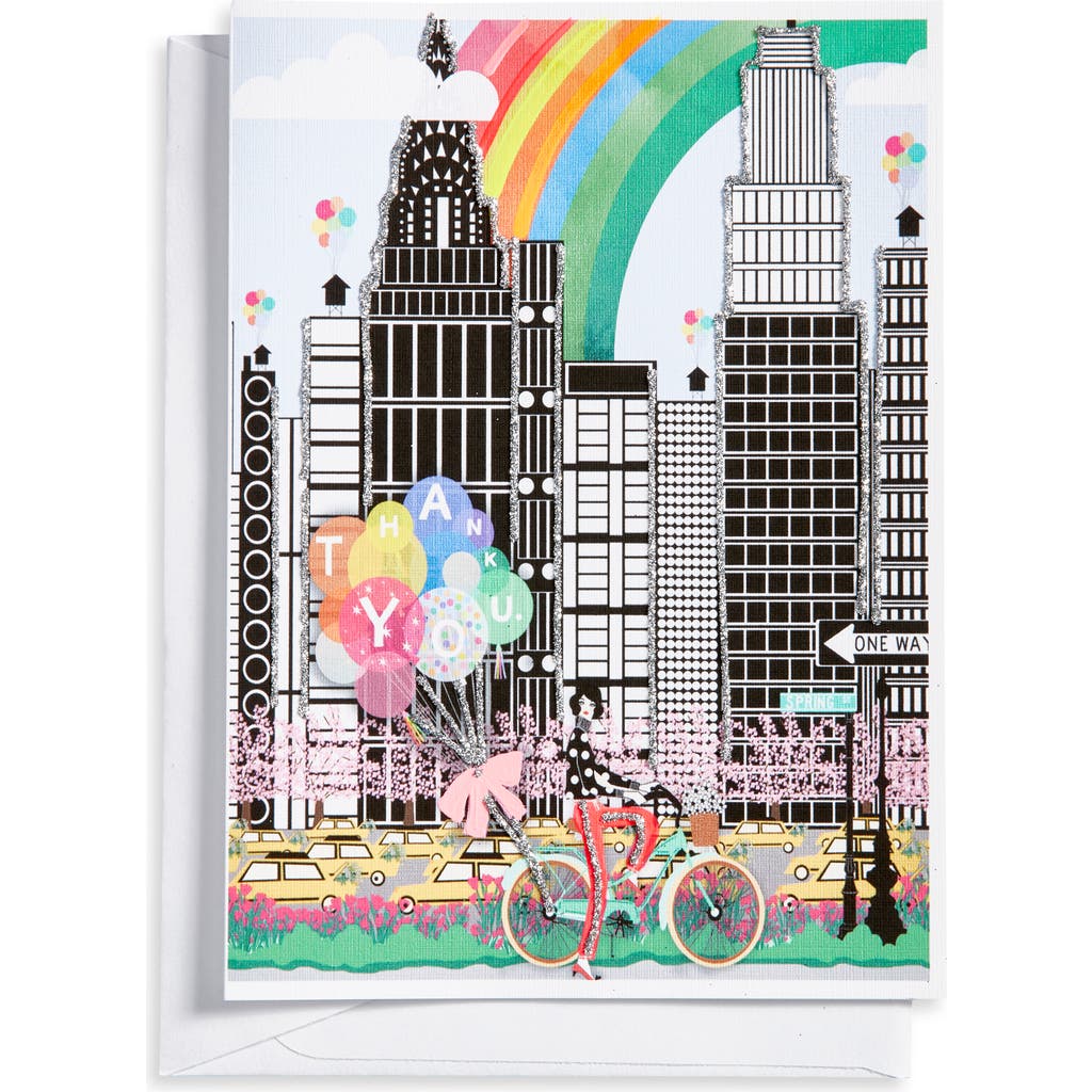 VERRIER HANDCRAFTED Thank You NYC Greeting Card in Black Multi  product