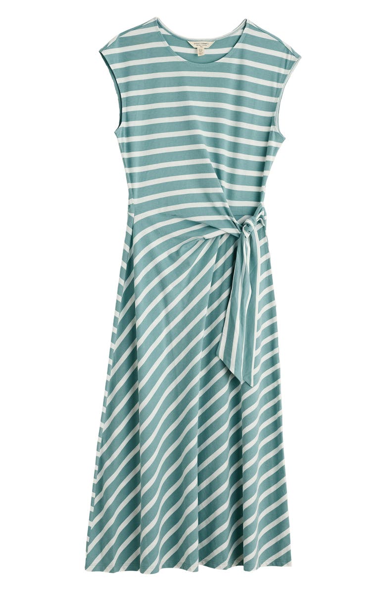 Seasalt Cornwall Fettling Stripe Tie Waist Jersey Midi Dress, Alternate, color, Falmouth Mini Cornish Sardine Chalk