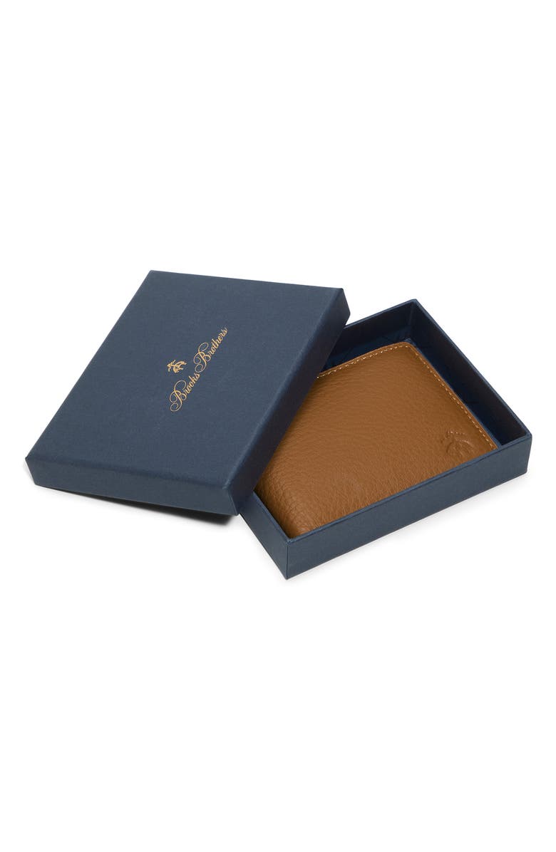 Brooks Brothers Brower Bifold Leather Wallet, Alternate, color, Tan