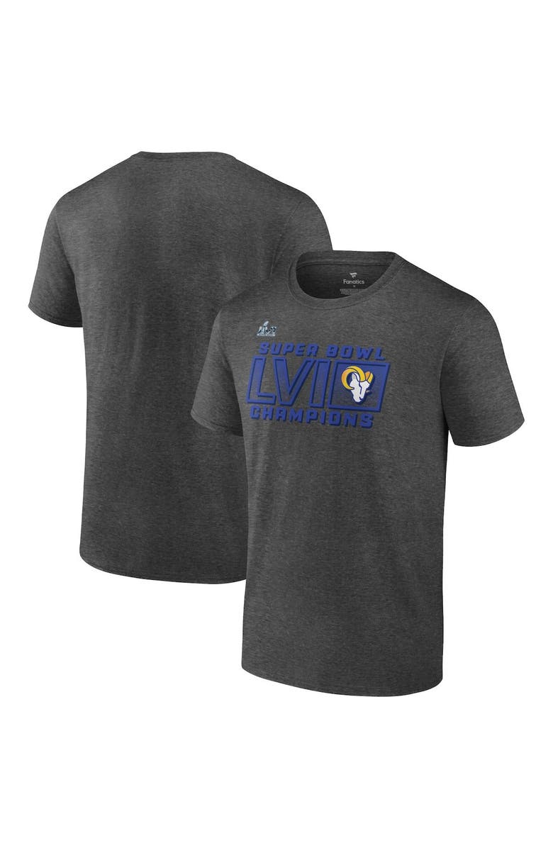 FANATICS Men's Fanatics Branded Charcoal Los Angeles Rams Super Bowl LVI Champions Big & Tall Fumble T-Shirt, Main, color, 
