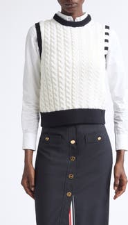 Thom Browne Aran Cable Merino Wool Shell Top