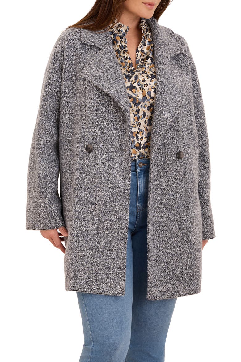 Mixed Boucle Knit Jacket, Main, color, BLUE MIX